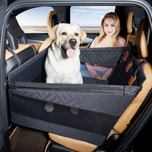 Miniatura 10 de TKYZ Asiento de automóvil mediano para perro, extensor de asiento trasero para perros, funda de asiento grande impermeable para asiento trasero