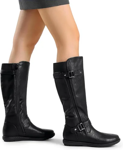 Miniatura 7 de DREAM PAIRS - Botas de invierno altas hasta la rodilla con forro de piel sintética para mujer