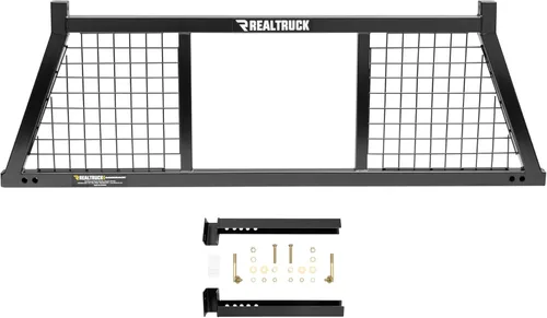 RealTruck - Marco abierto para rack trasero + kit de herramientas para uso con caja de herramientas de 21 pulgadas, combo | Sin taladro, negro |