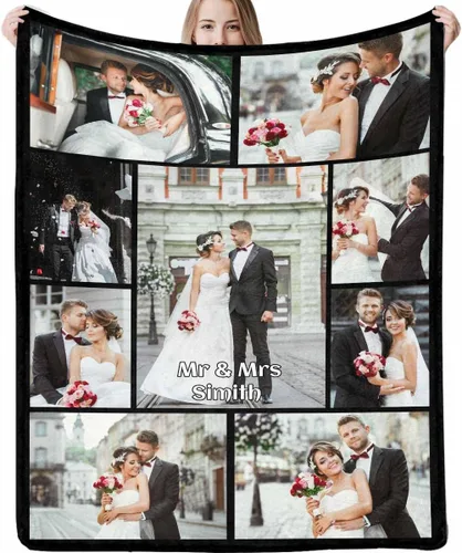 Miniatura 24 de Manta personalizada con foto y texto, mantas personalizadas con 20 fotos, manta personalizada usando mis propias imágenes, regalos conmemorativos 20