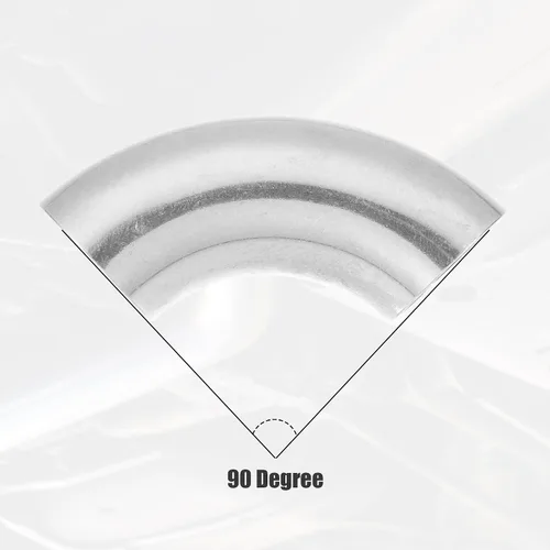 Miniatura 5 de uxcell Tubo de tubo de escape de acero inoxidable SS304 de 1.25 pulgadas, 90 grados, tubo de escape para sistema de escape modificado de automóvil