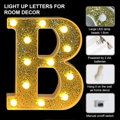 Miniatura 3 de BABY - Letras iluminadas de marquesina, luz decorativa LED grande para bebé, letras emisoras de luz blanca cálida, baby shower, cumpleaños, familia