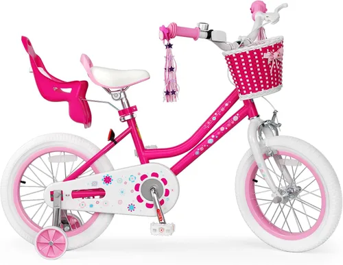 Miniatura 19 de KORIMEFA Bicicleta para niñas de 2 a 12 años, 12, 14, 16, 20 pulgadas, bicicleta para niños pequeños con ruedas de entrenamiento, bicicleta