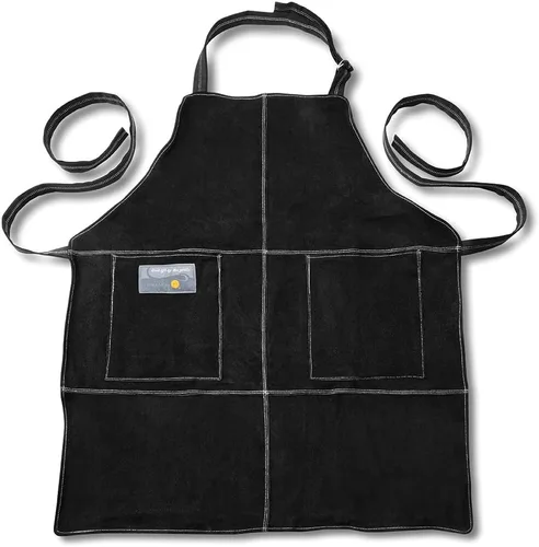 Miniatura 5 de Outset Delantal para parrilla y cocina, cuero marrón, 27" x 30