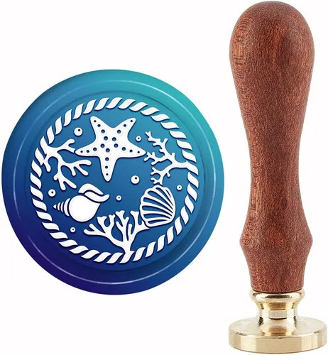 Miniatura 20 de CRASPIRE Sello de cera de baloncesto para deportes, 1.181 in, cabeza de latón extraíble retro vintage con mango de madera para invitaciones de boda