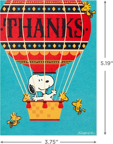 Miniatura 3 de Hallmark Tarjetas de agradecimiento de Peanuts, Snoopy in Hot Air Balloon (20 tarjetas con sobres)