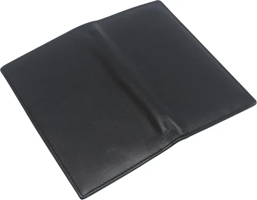 Miniatura 6 de RFID bloqueo doble cuero genuino tarjeta de crédito titular de identificación cartera larga, CN Negro, Bifold