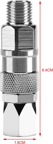 Miniatura 2 de Articulación de pulverizador, 1/4 de pulgada y 360 grados de rotación de pintura sin aire, accesorio giratorio, acero inoxidable plateado de alta