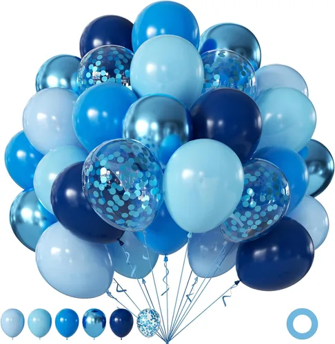 Miniatura 23 de Globos rojos y negros, 60 globos de oro rojo y negro de 12 pulgadas con globos de confeti dorado para graduación, Año Nuevo, películas de casino