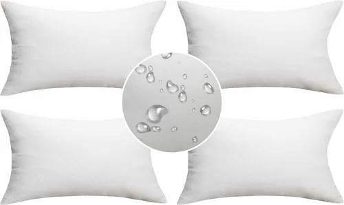 Miniatura 21 de Demetex Fundas de almohada de exterior de 16 x 16 pulgadas, impermeables, fundas de almohada decorativas de lino para sala de estar, balcón, jardín