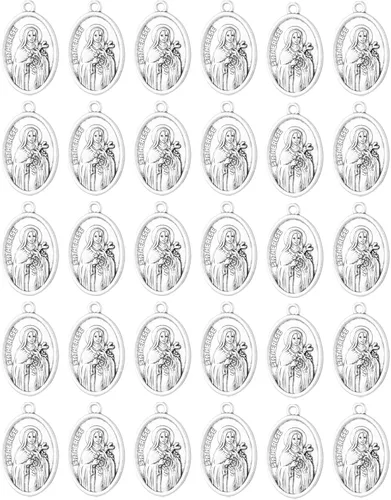 Miniatura 24 de COTTVOTT Santa Teresa de Lisieux/Santa Madre Teresa de Calcuta/Divina Misericordia Jesús/Mater Dolorosa Medalla de Santo Patrón Dije Colgante
