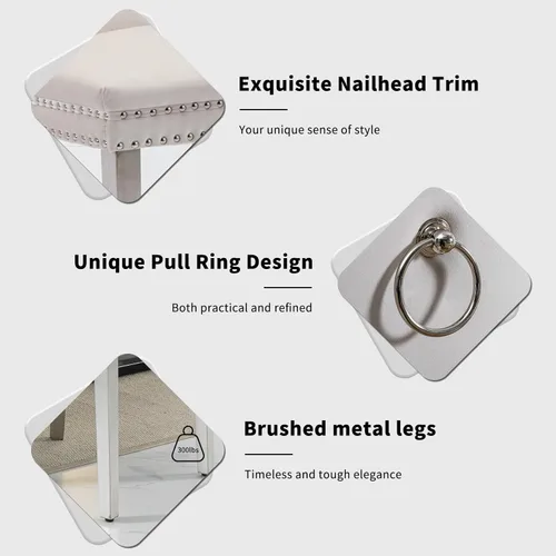 Miniatura 6 de Juego de 2 sillas de comedor modernas de mediados de siglo, sillas de cocina tapizadas de terciopelo beige, sillas de cocina y comedor, patas
