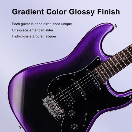 Miniatura 6 de GTRS P800 - Guitarra eléctrica inteligente de práctica con APP, 16 simulaciones de guitarra, efectos y 12 horas de vida de batería, looper de 80