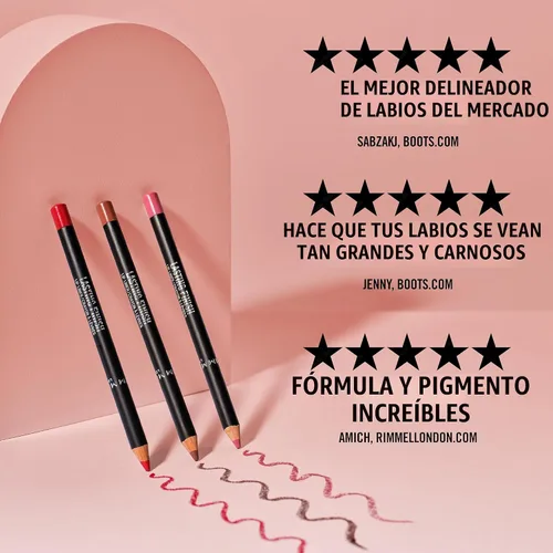 Miniatura 8 de Rimmel Lasting Finish 8HR Lápiz delineador de labios suave, fórmula vibrante y mezclable para bloquear el lápiz labial en su lugar durante 8 horas