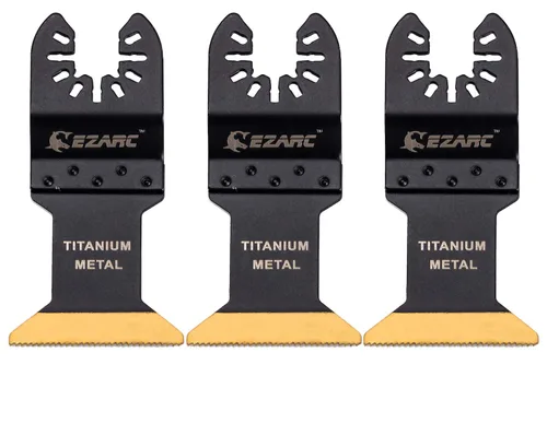 EZARC Cuchillas oscilantes de titanio, cuchillas multiherramienta oscilantes para metal, clavos de madera, corte de tornillos, plástico, paquete de 3