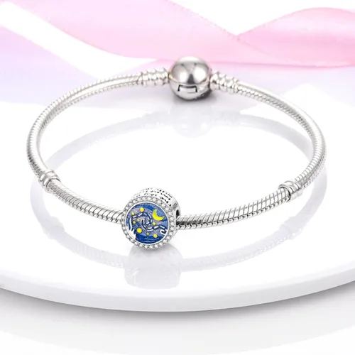 Miniatura 186 de MULA - Dijes de plata de ley 925 para pulseras y collares, colgantes de letras para la familia, cuentas de viaje en avión, dijes de árbol