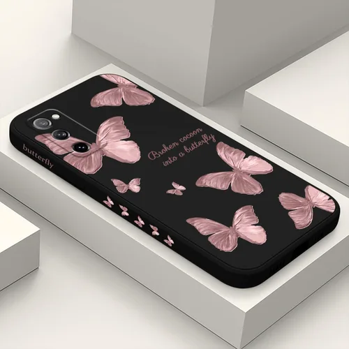 Miniatura 29 de LEECG para Samsung Galaxy S20 Funda, Diseño Creativo Lateral con Forro de Microfibra de Silicona Suave con Patrón de Flores para Cubierta de negro