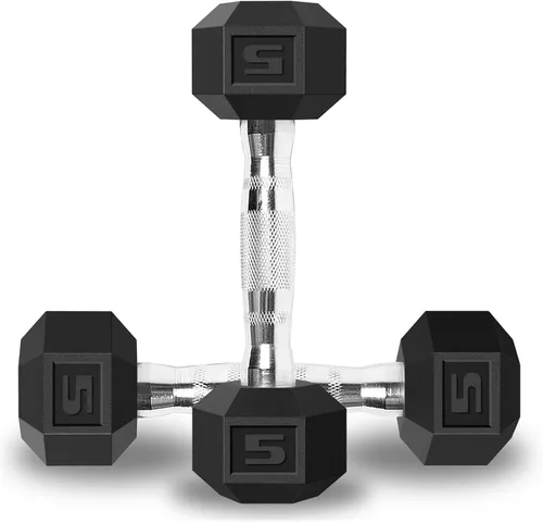 Miniatura 9 de Balelinko Rubber Grip Encased Dumbbell Cast Iron Weight with Anti-Slip Handle Dumbbell -Strength Training Equipment - Home Gym Accessories - Full