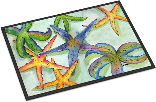 Miniatura 7 de Caroline's Treasures 8542-JMAT - Tapete para puerta delantera, 24 x 36 pulgadas, diseño de estrella de mar, para interiores y exteriores