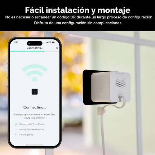 Miniatura 7 de Wyze Cámara de ventana, cámara de seguridad WiFi HD para interiores, visión nocturna a color mejorada, antirreflejo, detección de movimiento