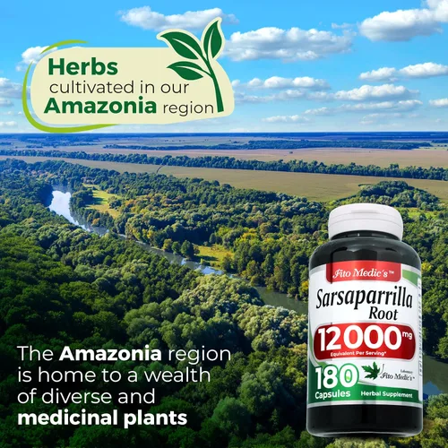 Miniatura 5 de FITO MEDIC'S Raíz de zarzaparrilla Cápsulas de raíz de zarzaparrilla 180 cápsulas Extracto concentrado Suplemento herbario altamente