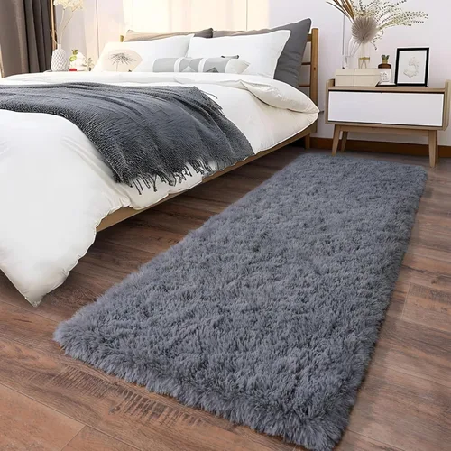 Miniatura 65 de Alfombras suaves para pasillos de dormitorio, nuevas, con parte inferior antideslizante mejorada, de 2 x 3, alfombra esponjosa y peluda verde
