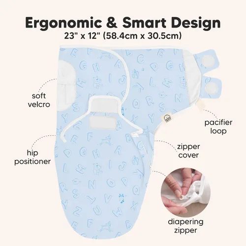 Miniatura 3 de Saco de dormir para bebé con cremallera - Paquete de 3 mantas envolventes para recién nacidos de 0 a 3 meses, bebé, niña, niño, saco de dormir suave