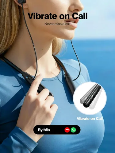 Miniatura 2 de Rythflo - Auriculares Bluetooth con banda para el cuello, ENC, protección contra el sudor IPX7, auriculares deportivos con micrófono mejorado por