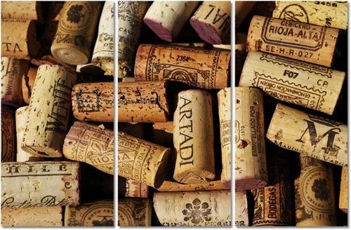 Miniatura 2 de Obra de arte para paredes del hogar, 3 paneles de letras de vino tinto, pinturas de corcho, impresiones HD, arte de pared de corcho de vino sobre