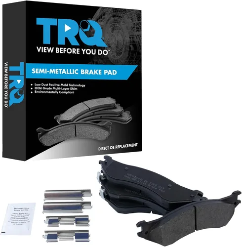 Miniatura 163 de TRQ Pastillas de freno delanteras semi metálicas compatibles con Ford Expedition 2018-2021 F-150 2018-2020 Lincoln Navigator 2018-2022
