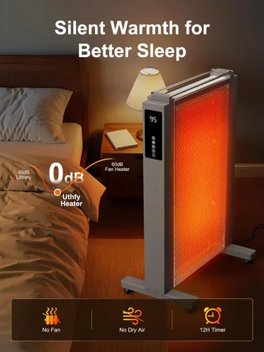 Miniatura 5 de Uthfy Calentadores de espacio de 1500 W para uso en interiores, calentadores de convección de 35 pulgadas para uso en interiores, calefacción de 3