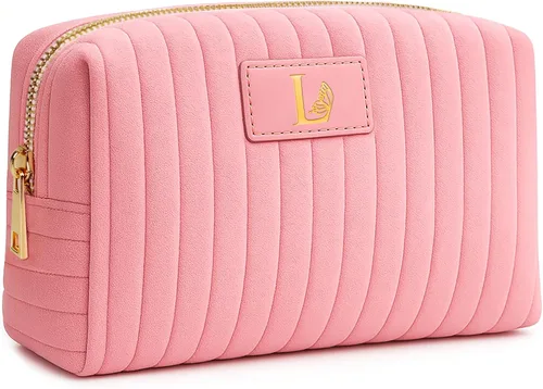 Miniatura 18 de Bolsa de maquillaje de viaje personalizada con inicial, bolsa de cosméticos para adolescentes de 15, 16, 17, 18, 19, 20, 21 años, regalos de moda