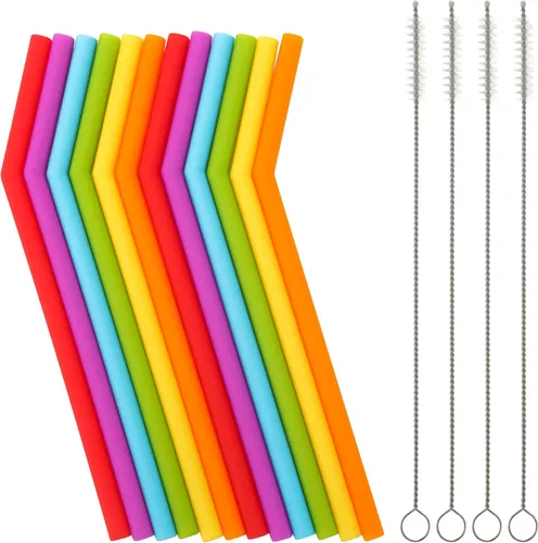 Miniatura 5 de Pajitas de silicona reutilizables para niños pequeños y niños – 24 popotes flexibles de bebida corta de 6.7 pulgadas para vasos Yeti/Rtic/Ozark de 6