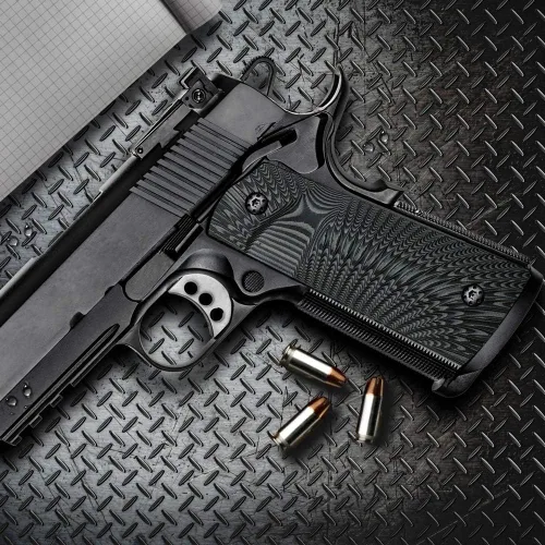 Miniatura 3 de Cool Hand 1911 empuñaduras G10, tornillos negros incluidos, tamaño completo (Gobierno/Comandante), corte Magwell, orificio grande, corte