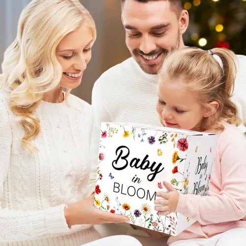 Miniatura 6 de Fowecelt Baby in Bloom - Caja de tarjetas de fiesta, decoración de baby shower, recuerdos de fiesta, decoraciones de baby shower para niña, caja