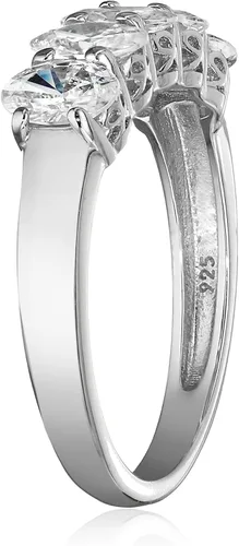 Miniatura 2 de Tienda Collection Platinum or Gold Plated Sterling Silver Fancy Cut 5-Stone Ring made with Infinite Elements Zirconia