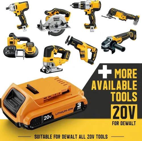 Miniatura 5 de Paquete de 4 baterías de repuesto DCB203 para DEWALT 20V MAX, 3.0-Ah, compatible con herramientas eléctricas inalámbricas Dewalt de 20 voltios