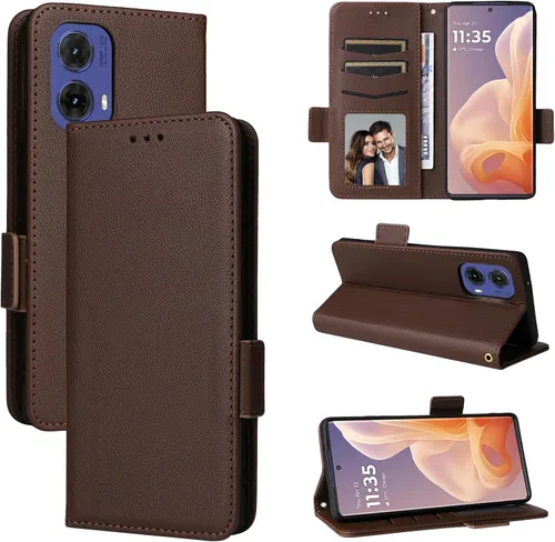 Miniatura 160 de Funda de piel sintética compatible con Motorola Moto E22 4G, funda de piel sintética compatible con Motorola Moto E22i 4G, color negro