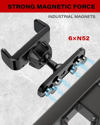 Miniatura 7 de APPS2Car [Paquete de 2] Soporte magnético para teléfono de gimnasio, ajustable en 360°, compatible con teléfonos inteligentes de 4.7 a 6.5 pulgadas