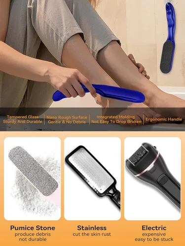 Miniatura 2 de Lima de pie de nanocristal, raspador profesional de pies para piel muerta, removedor de callos de pies húmedos y secos, herramientas de pedicura