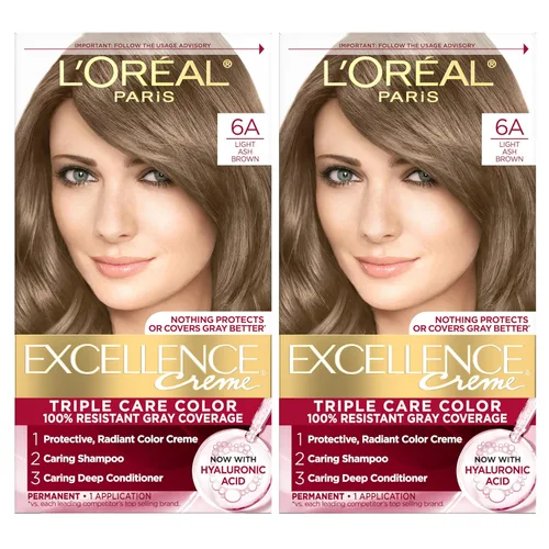 L'Oreal Paris Excellence Crème - Tinte permanente para el cabello, color de cabello de triple cuidado, complejo Pro-Keratina para una cobertura del