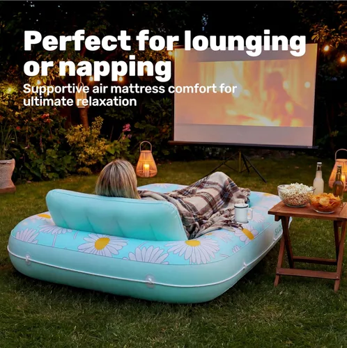 Miniatura 7 de SLOOSH Inflatable Tanning Pool Lounger Float, 70" x 46" Pool Floats Adult with Pillow, 4 in 1 Suntan Tub Raft Floatie,Sunbathing Bed Lounge for