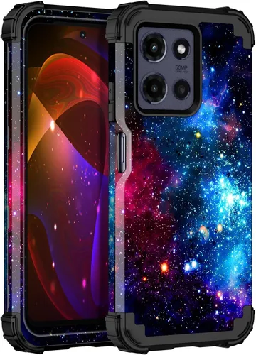 Miniatura 12 de Miqala Funda para Moto G Play 5G 2024, que brilla en la oscuridad, tres capas, resistente, a prueba de golpes, protección de cuerpo completo