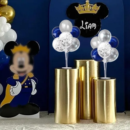 Miniatura 6 de TONIFUL Juego de 6 centros de mesa de globos de color azul marino y plateado para mesa, kit de arco de globos para decoraciones de graduación 2026