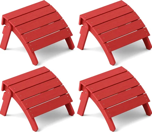 Miniatura 17 de YEFU Adirondack - Juego de 2 otomanas Adirondack, reposapiés de patio, reposapiés Adirondack plegable, resistente a la intemperie para silla Gris