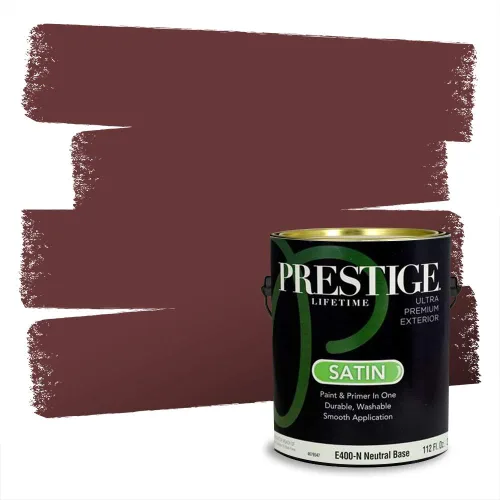 Miniatura 479 de Prestige Paints Pintura exterior e imprimación en uno, 1 galón, plano, coincidencia comparable de Valspar* Amber Rose*
