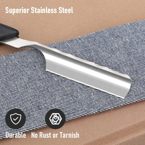 Miniatura 2 de Maquinilla de afeitar recta con estuche - Afeitadora profesional de borde recto de acero inoxidable premium para barbero con estuche de afeitado