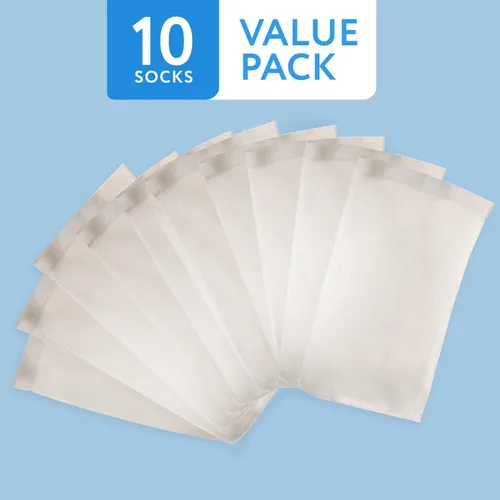 Miniatura 6 de IMPRESA Paquete de 10 calcetines de malla de nailon reutilizables con filtro para cestas de espumadera, se adapta a piscinas enterradas y sobre