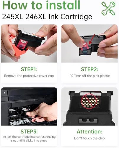 Miniatura 4 de LEMERO Cartucho de tinta 245XL PG-245 CL-246 de repuesto para Canon Ink 245 y 246, compatible con Canon 245XL 246XL Combo Pack para impresoras Pixma