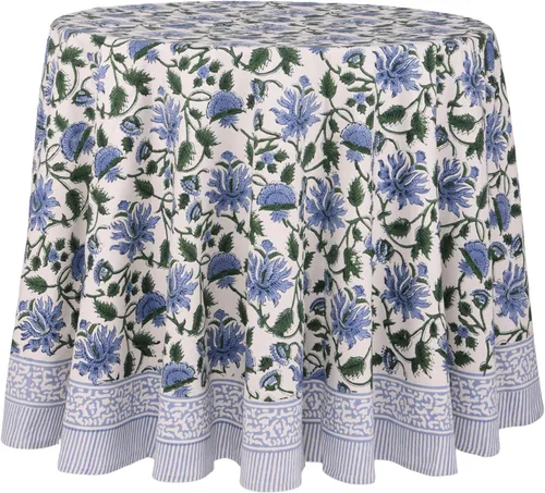 Miniatura 20 de ATOSII Mantel 100% algodón, Amara, floral, hecho a mano, rectangular, de lino, para cocina, comedor, fiestas, bodas, exteriores, picnics, Pascua